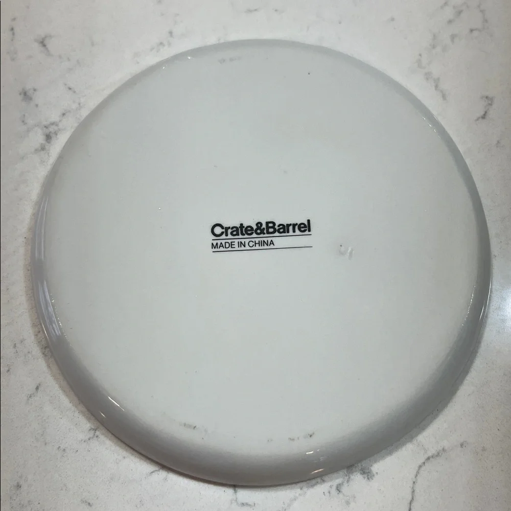 Crate and Barrel Blue Seed Design ceramic 5” mini plate.